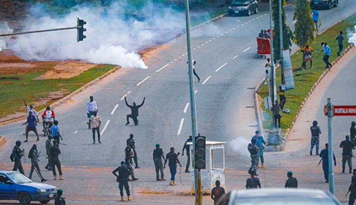 Abuja-protest Tear Gas